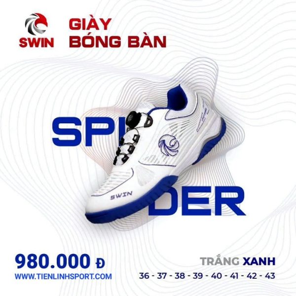 Spider Swin Sport bóng bàn - Trắng Xanh - Tiến Linh - cover1